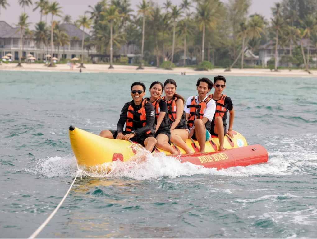 water sports Lagoi Bay - Banana boat ride with family at Lagoi Bay